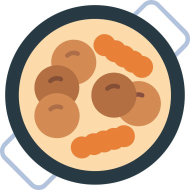 Düz stil yemek tavuk ikonu