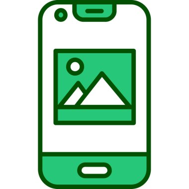 mobil fotoğraf simgesi. özet fotoğraf vektörü simgesi, renk düz tasarımı