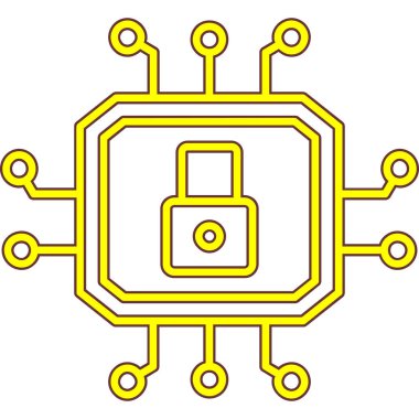 çip simgesi. Beyaz arkaplanda izole edilmiş elektronik çip ikon vektör tasarımı biçimi