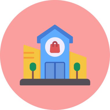 Bina. Web simgesi basit illüstrasyon