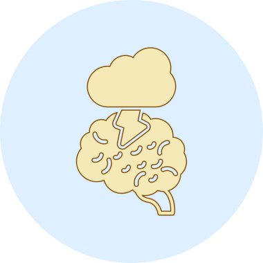 Beyin. Web simgesi basit illüstrasyon