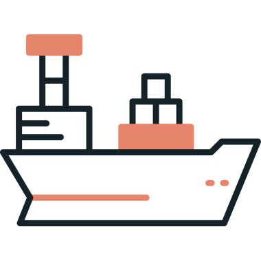 Gemi simgesi vektör illüstrasyonu