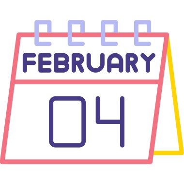 Şubat ayının ve takvim simgesi tasarım vektörünün 25.