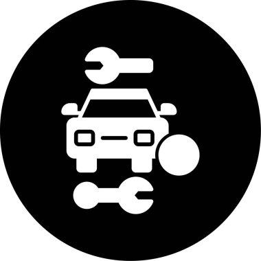 araba servisi simgesi, vektör illüstrasyonu