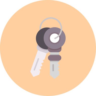 anahtar düz simge, vektör illüstrasyonu