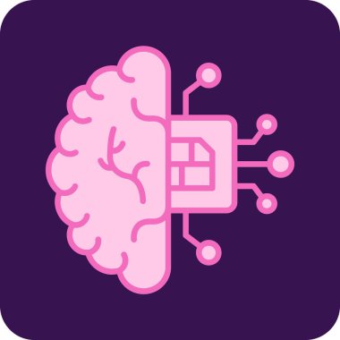 beyin ikonu vektör illüstrasyonu