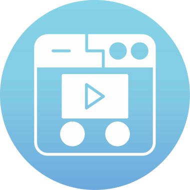 video. Web simgesi basit illüstrasyon