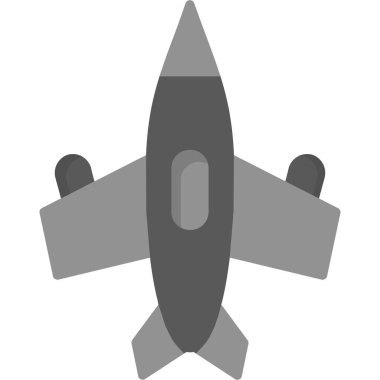 Uçak ikonu. Web için uçak vektör simgesinin basit çizimi