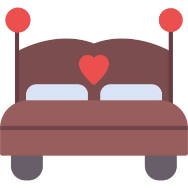 yatağın düz biçimli vektör simgesi