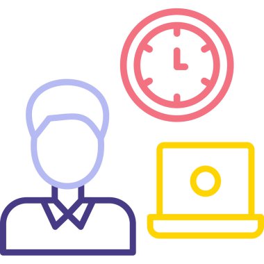 Saat simgesi, illüstrasyon, beyaz arkaplan üzerindeki vektör