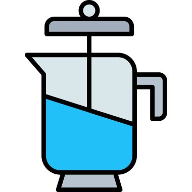 Kahve makinesi simgesi renk ana hatları vektörü