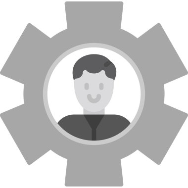 Vites simgesine sahip iş adamı, vektör illüstrasyon tasarımı