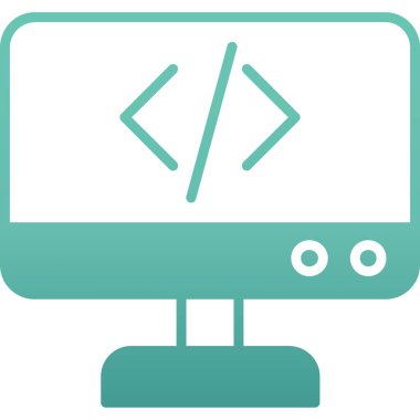 Kodlama. Web simgesi vektör illüstrasyonu