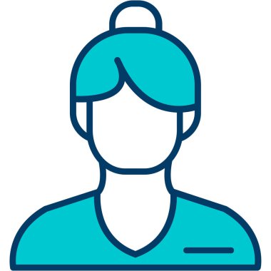 Mavi çizgi vektör simgesine sahip adam