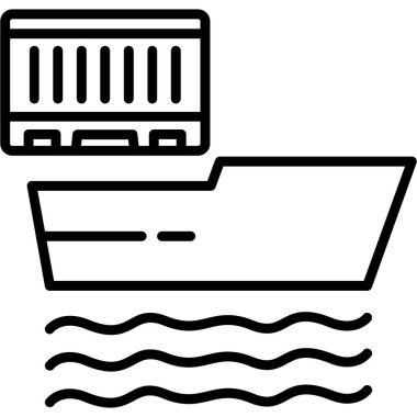 Kargo gemisi kutsal kişilerin resmi, vektör çizim