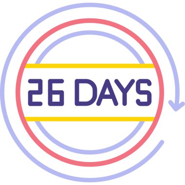 25 günlük simge, satır vektör illüstrasyonu