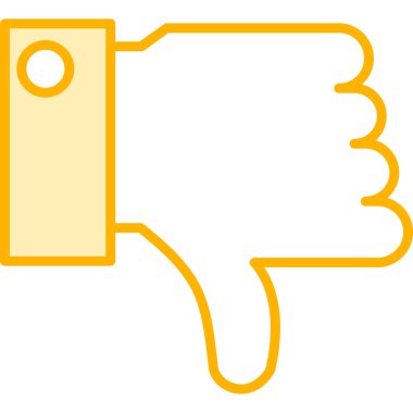 başparmak aşağı hareket simgesi, basit tasarım illüstrasyonu