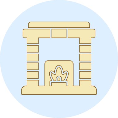 Şömine. Web simgesi basit illüstrasyon