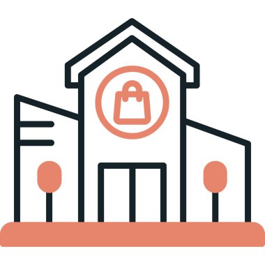 Modern binanın vektör illüstrasyonu