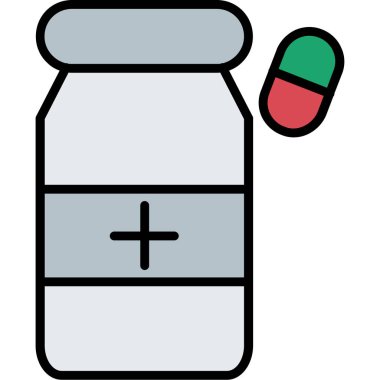 Haplar ve uyuşturucu ikonu. Web için hap vektör simgelerinin özet çizimi.