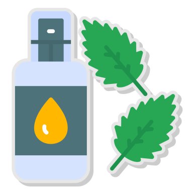 Yaprak simgesi vektör tasarımlı yağ şişesi