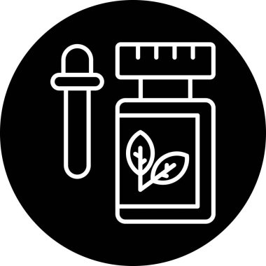 İlaç şişesi simgesinin vektör illüstrasyonu