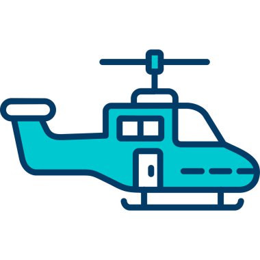 Helikopter. Web simgesi basit illüstrasyon