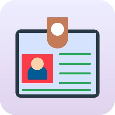 ID kart vektör simgesi modern basit vektör illüstrasyonu