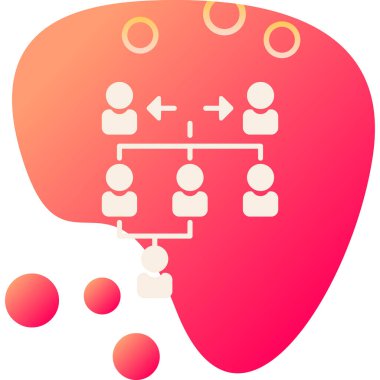 Farklı insanlardan oluşan bir grup ile bir insan kafa simgesinin vektör çizimi