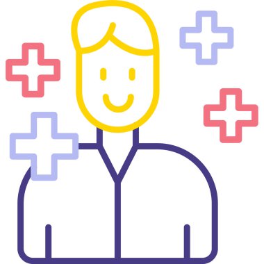 Doktor. Web simgesi basit illüstrasyon