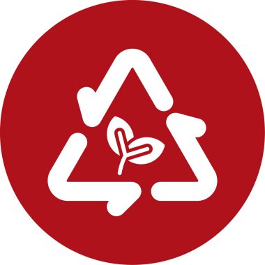 Bir geri dönüşümün kırmızı simgesinin vektör çizimi