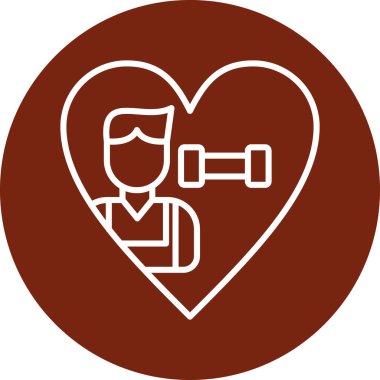 İnsan ve kalp ikonunun vektör illüstrasyonu