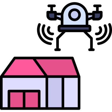 ev uydu simgesi. özet ev uydu vektör simgesi rengi düz izole