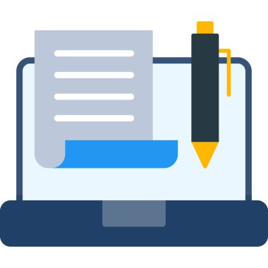 İş ofisi düz simge vektör illüstrasyonu