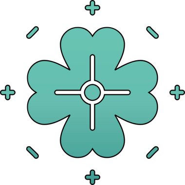 Çizgi Çiçeği simgesi beyaz arkaplanda izole edildi. Renkli taslak konsepti. Vektör İllüstrasyonu