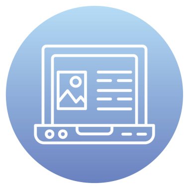 Dizüstü bilgisayar simgesi vektör çizimi