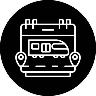 Tren simgesinin vektör illüstrasyonu