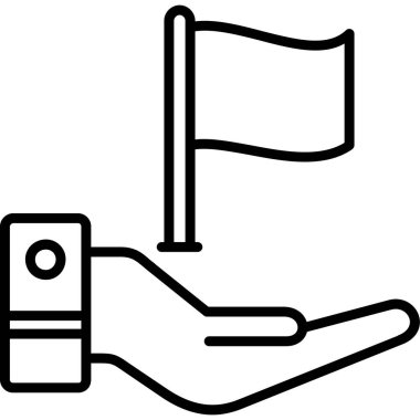 Bir sigara ikonu ile el, vektör illüstrasyonu