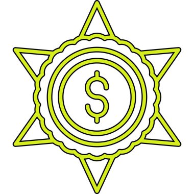 dolar sembollü izole yıldız