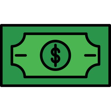 Para fatura ikonu vektörü. İnce çizgi işareti. izole edilmiş sınır sembolü çizimi