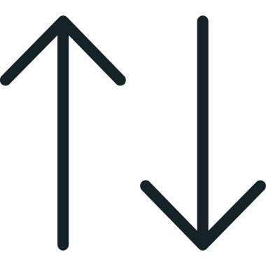 ok aşağı ok simgesi dış hat biçiminde