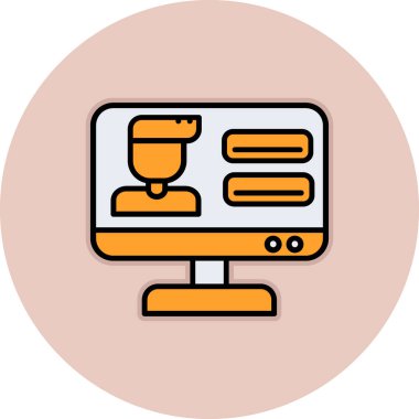 İnternette. Web simgesi basit illüstrasyon