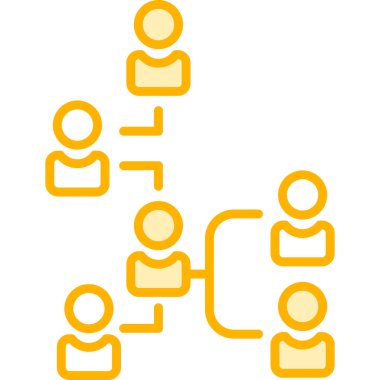 İnsanlar sosyal ağ simgesini gruplandırır. Düz renk. vektör pictogram.