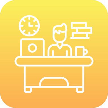 saat simgesi ve illüstrasyonlu masa