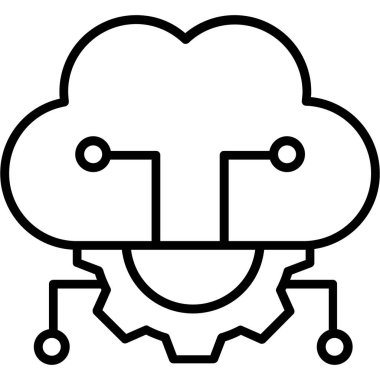 Bulut hesaplama teknolojisi simgesi, vektör illüstrasyonu