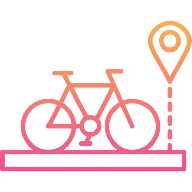 Bisiklet simgesi, vektör illüstrasyonu