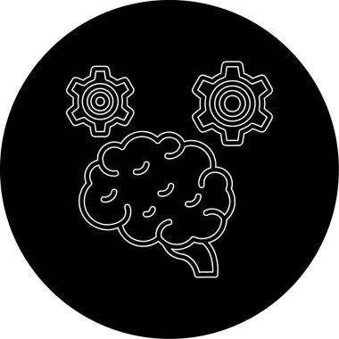 beyin ikonu vektör illüstrasyonu