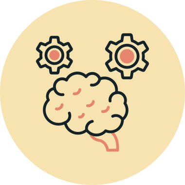 Beyin. Web simgesi basit illüstrasyon