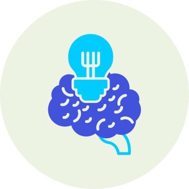 Beyin zihin simgesi düz stilde