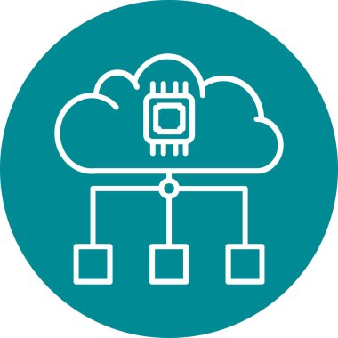 bulut hesaplama simgesi, vektör illüstrasyonu